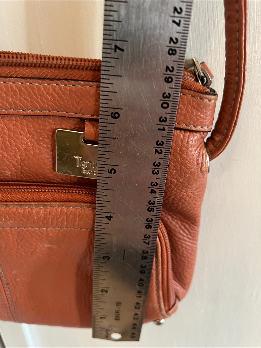 Firm price Tiganello Burnt Orange Pebbled Leather Crossbody - Picture 6 of 7